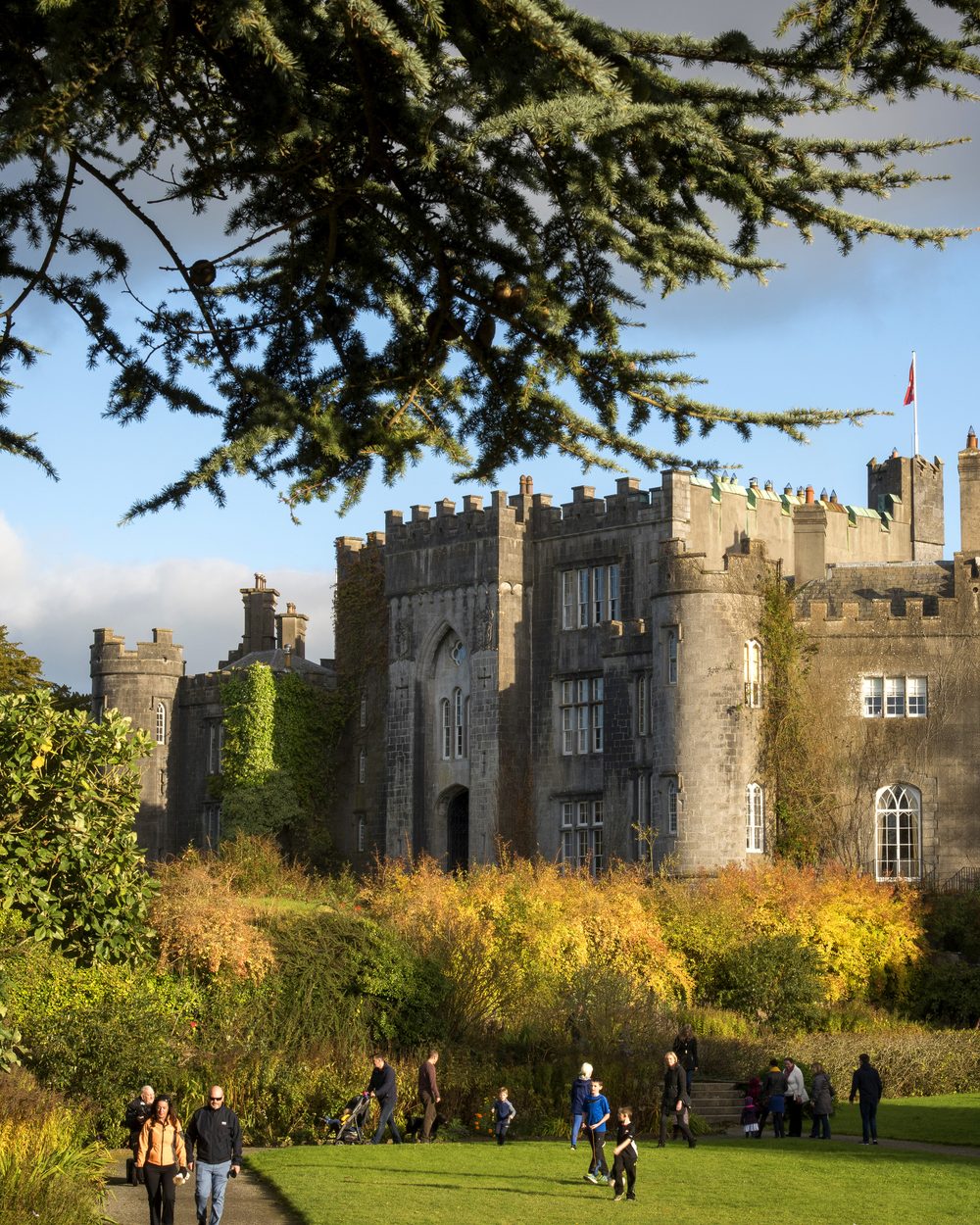 Birr Castle seen from its gardens in autumn, Co Offaly